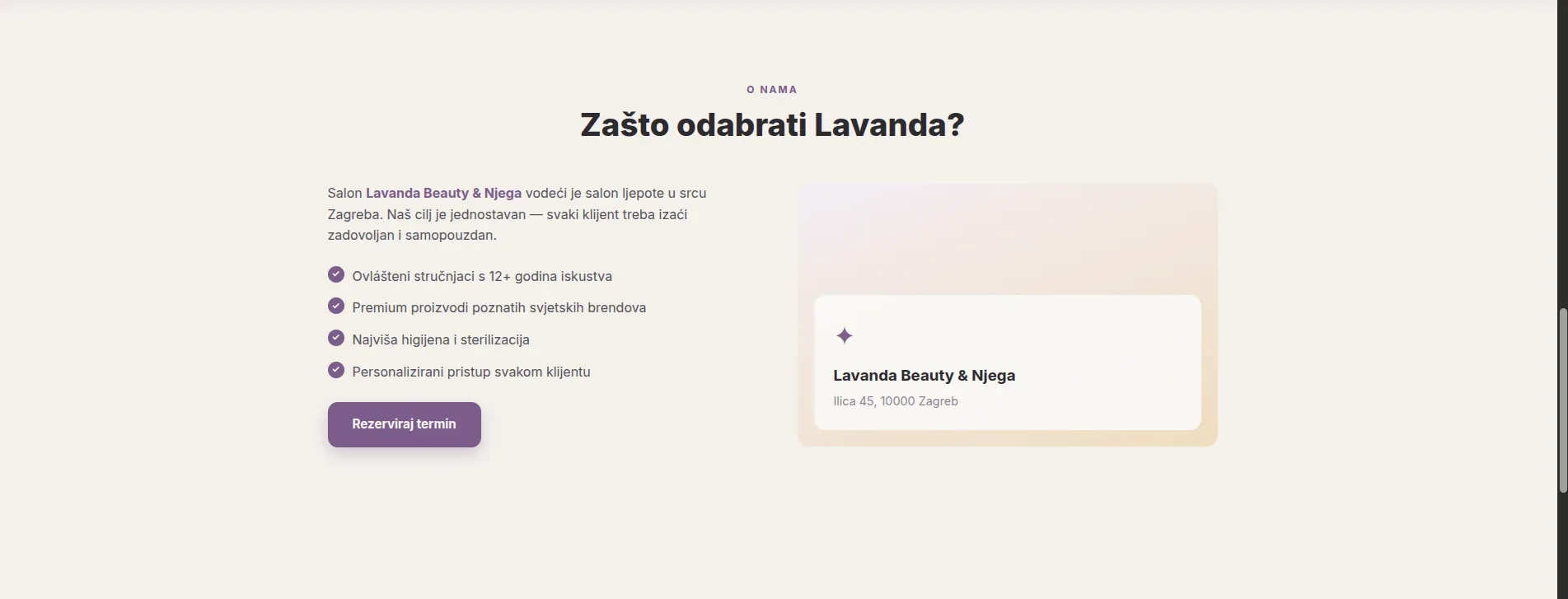 Lavanda salon ljepote – kontakt i radno vrijeme